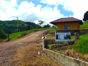 The The gate house has been built and the massive gate is under construction.